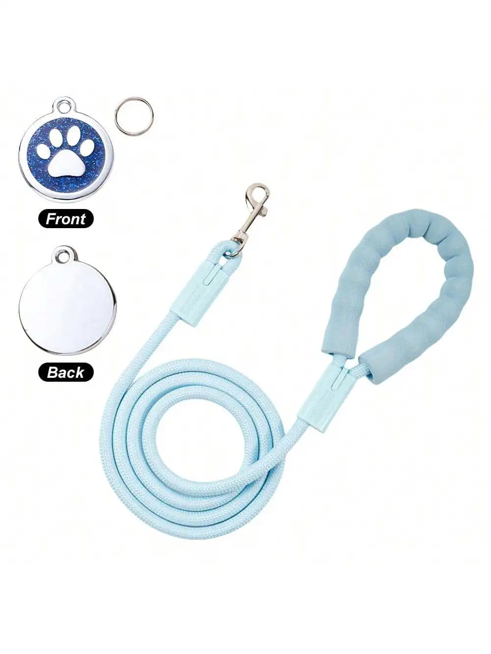 1set Dog Leash + Pendant Soft Handle Round Rope Dog Leash with Claw Pendant for Pet Small Medium Large Dogs Walking Dog Traction