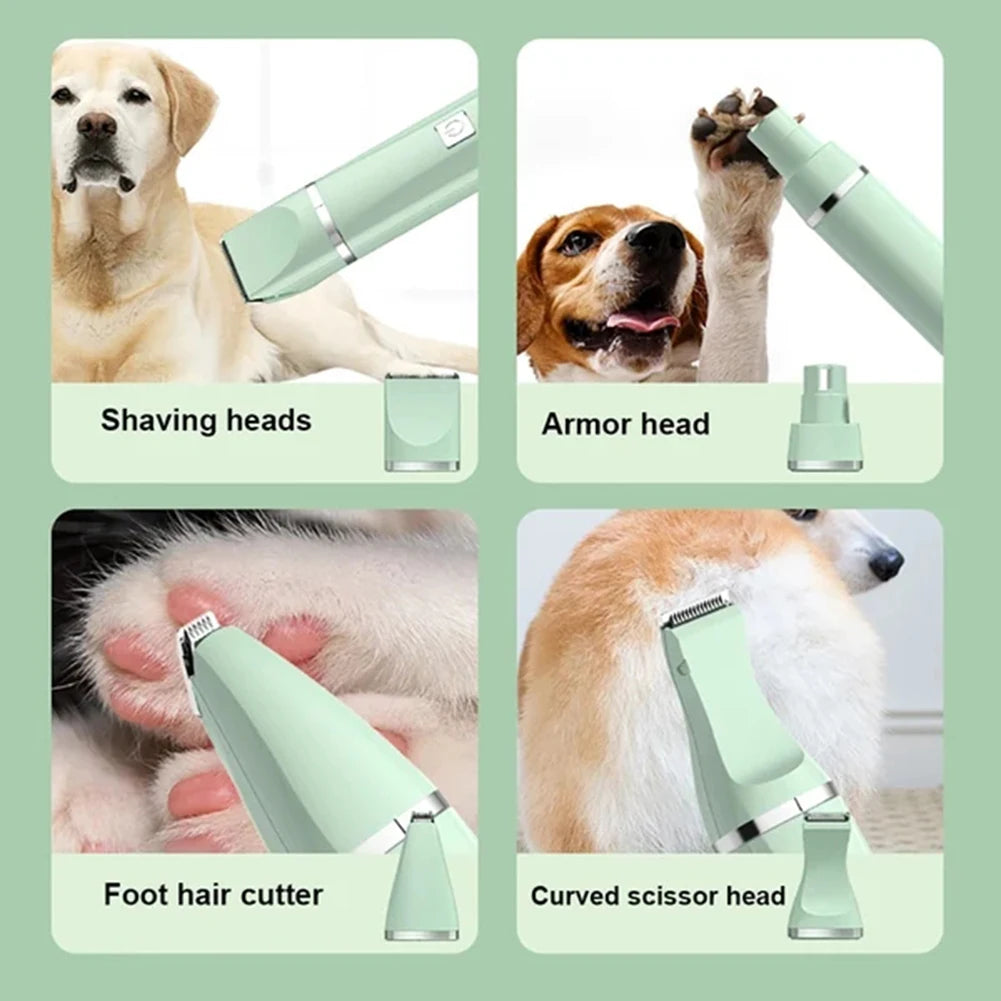 Professional 4 In 1 Electric Pet Grooming Tool Set USB Rechargeable Dog Cat Hair Clippers Trimmer Shaver Waterproof