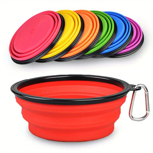 1/2Pcs Pet Supplies Food Bowl 2-in-1 Dog Bowl Water Bowl Silicone Folding Bowl Portable Outdoor Travel Telescopic Bowl