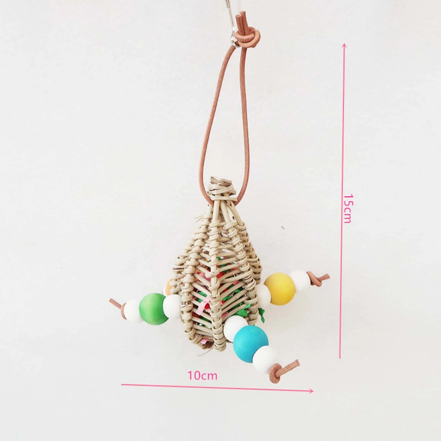 FeatherJoy Parrot Chew Toy With Turntable Stand And Hanging Toys - Interactive Enrichment For Cage