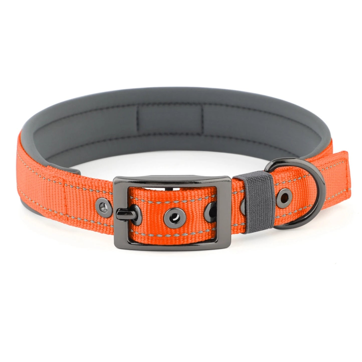 Dog Collar for Large Dogs Neoprene Padded and Adjustable Reflective Wide Heavy Duty Pet Collars with Durable Metal Belt Buckle