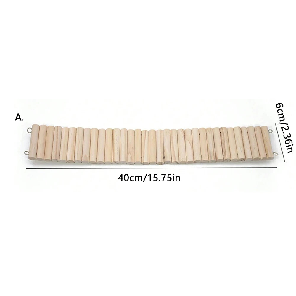 NatureNest Hamster Wooden Walls And Bridge Enrichment Natural Wood Texture Encourages Exploration And Nesting