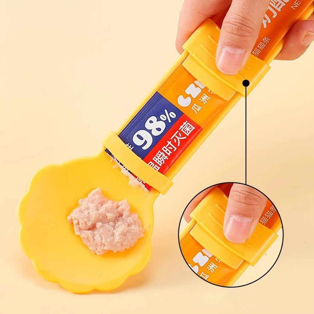 Essential Pet Cat Food Feeding Spoon Squeeze Cat Treats For Outings Only Squeezer Feeding Spoon Long Handled Spoon Pet Supplies