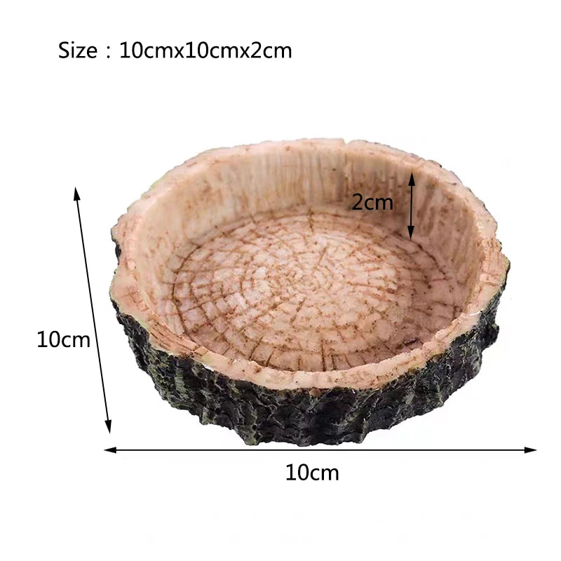 Pet Reptile Feeder Bowl Resin Aquarium Basin Food Water Pot Reptile Turtle Tortoise Scorpion Lizard Crabs Supplies Dropshipping