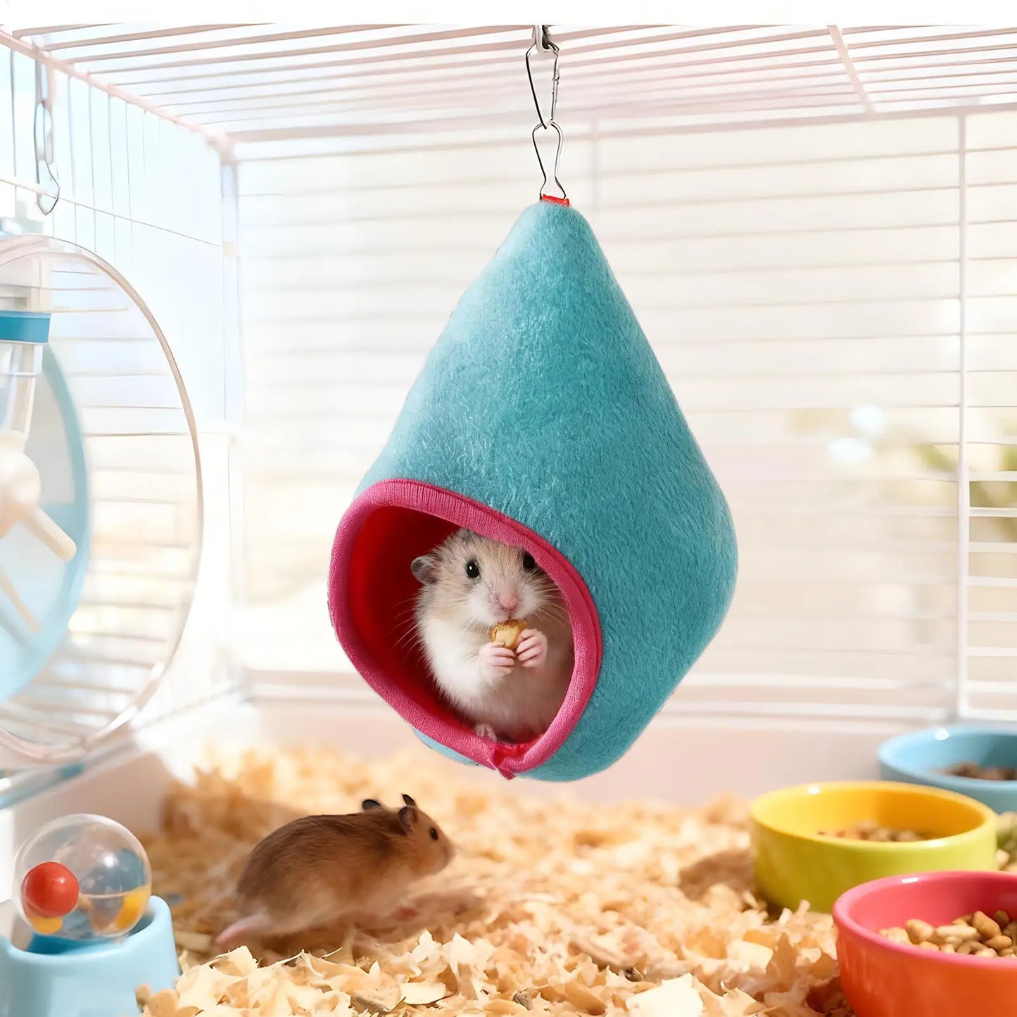 Hamster suspension nest for Cage Hangable Hedgehog Shelter Small Pet Hammock for Enrichment Relaxing Sleeping