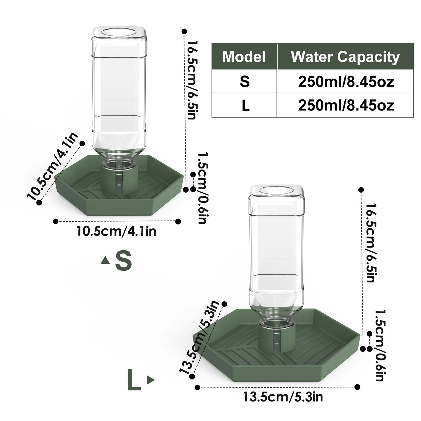 Reptile Water Dispenser, Water Bowl, Feeding Supplies, Suitable for Lizards, Turtles, Geckos, Terrarium Accessories