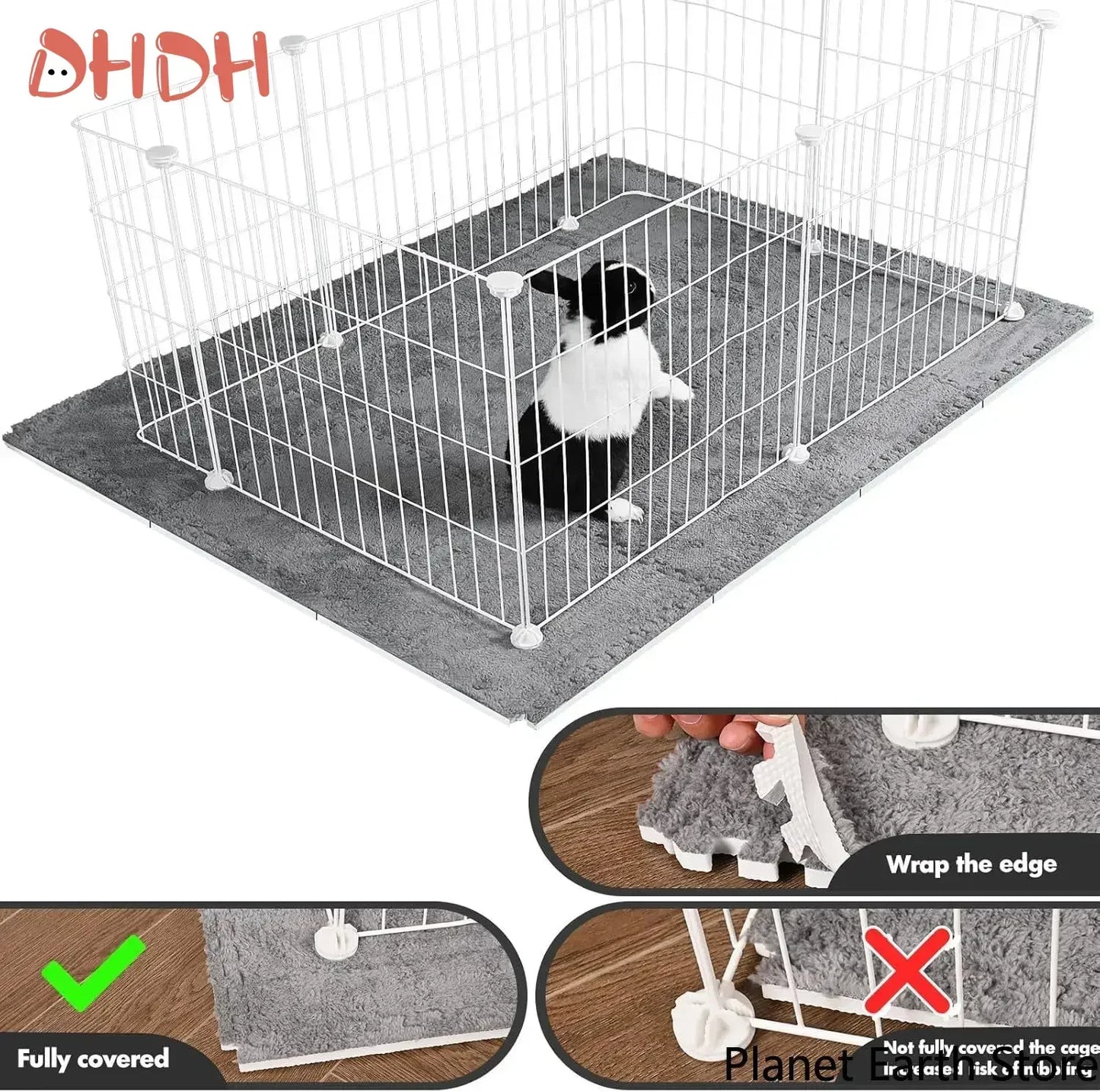 4/10Pcs Rabbit Guinea Pig Cage Liner Small Pet Items Waterproof Anti Slip Bedding Mat Highly Absorbent Pee Pad For Pet SleepMat