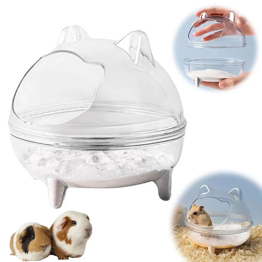 Hamster Toilet Chinchilla Bath House Golden Bear Bathroom Fully Transparent Field Of View Anti-spill for Gerbil Other Small Hams