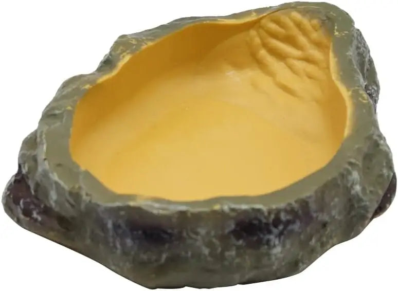 Reptile Worm Water Bowl Resin Rock Dish Plate Terrarium Tank Turtle Food Bowls for Lizard Snake Frog Scorpion Hamster Feeder