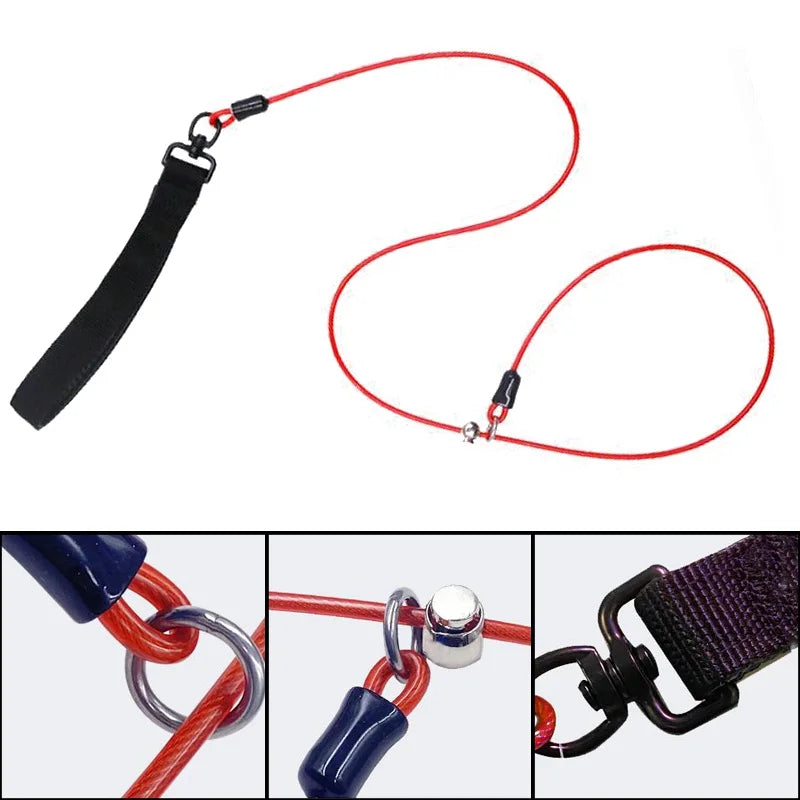 1.2/1.5mDog Tie Out Cable Dog Runner for Yard Steel Wire Chew Proof Dog Leash Training Lead for Big Strong Dogs Rugged Lead Rope