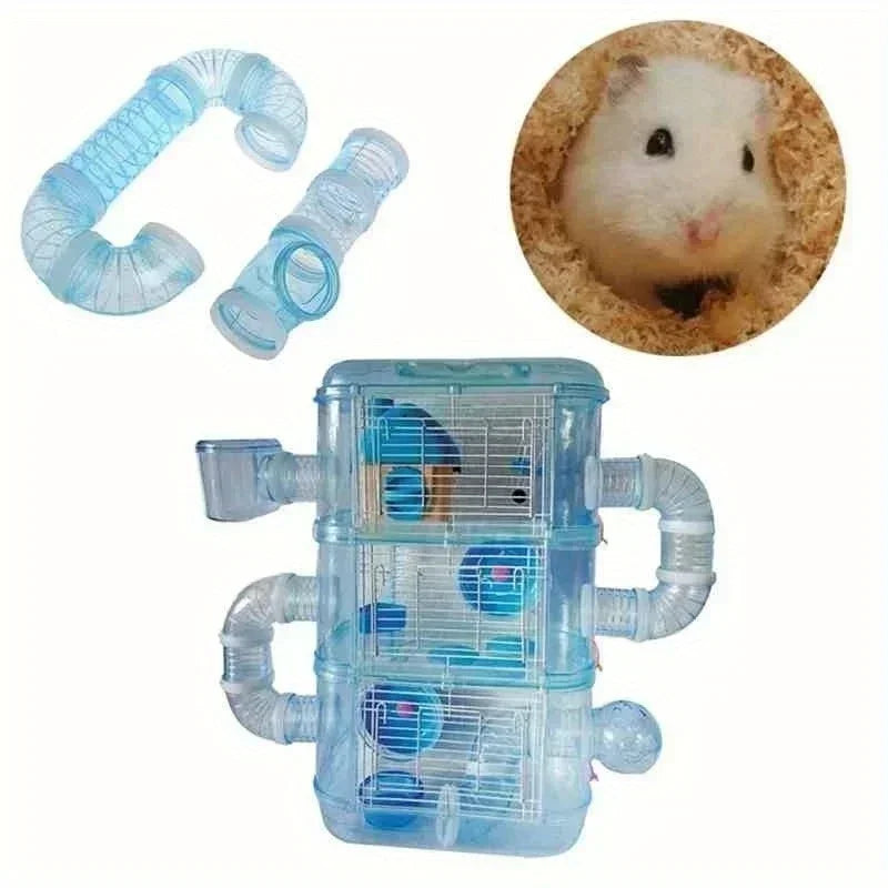 Hamster Plastic Tube DIY External Bathroom Maze Tunnel Small Pet Toy 5.5CM For Golden Hamsters Suitable Household Pet Supplies
