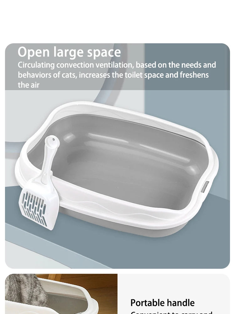 Semi-Enclosed Cat Litter Box