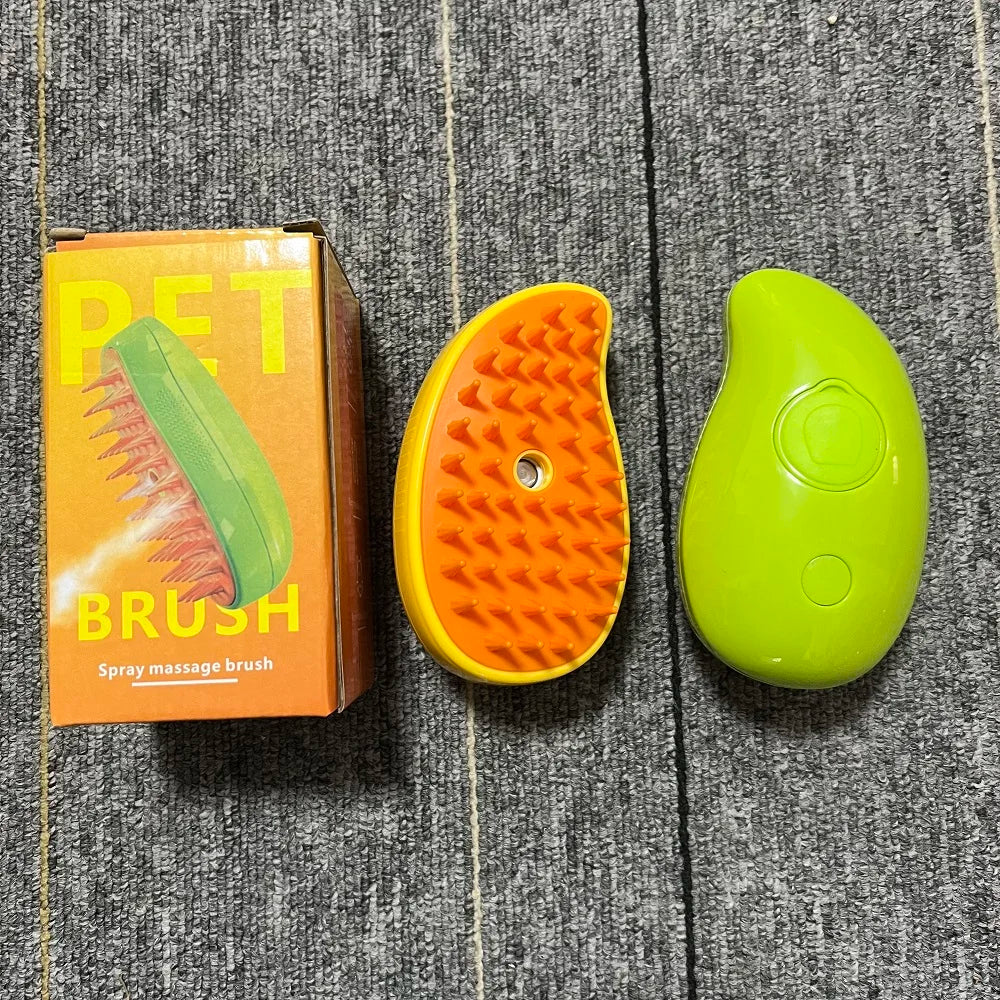 Rotate Steam Brush for Cat Dog Comb Electric Spray Removes Hair Cat Brush Soft Silicone Massage Grooming Comb Pet Accessories