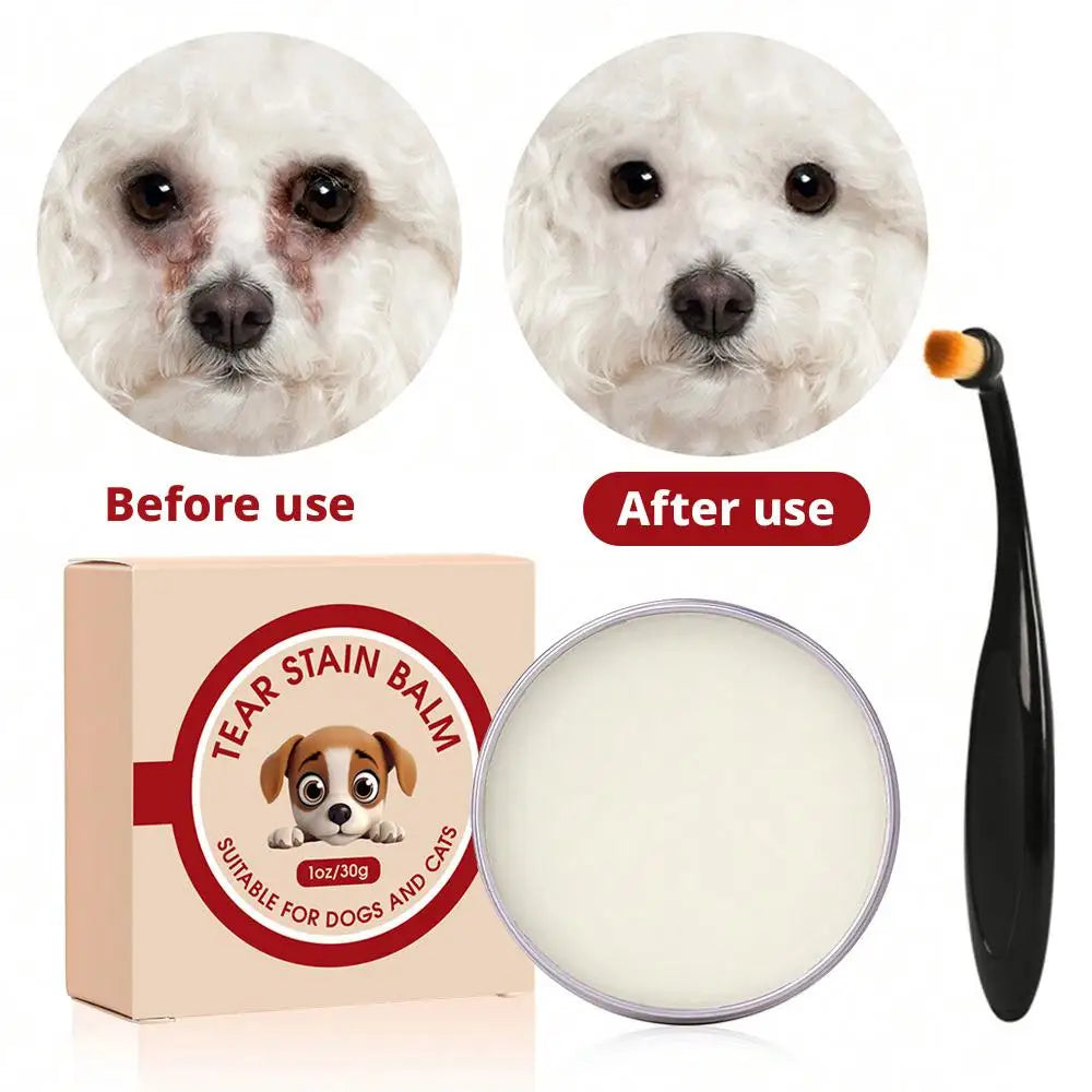 Pet Lacrimal Gland Cleaning Cream,Soothing Skin Isolating Tears Preventing Pigmentation Cat Dog Universal Tear Stain Balm Care