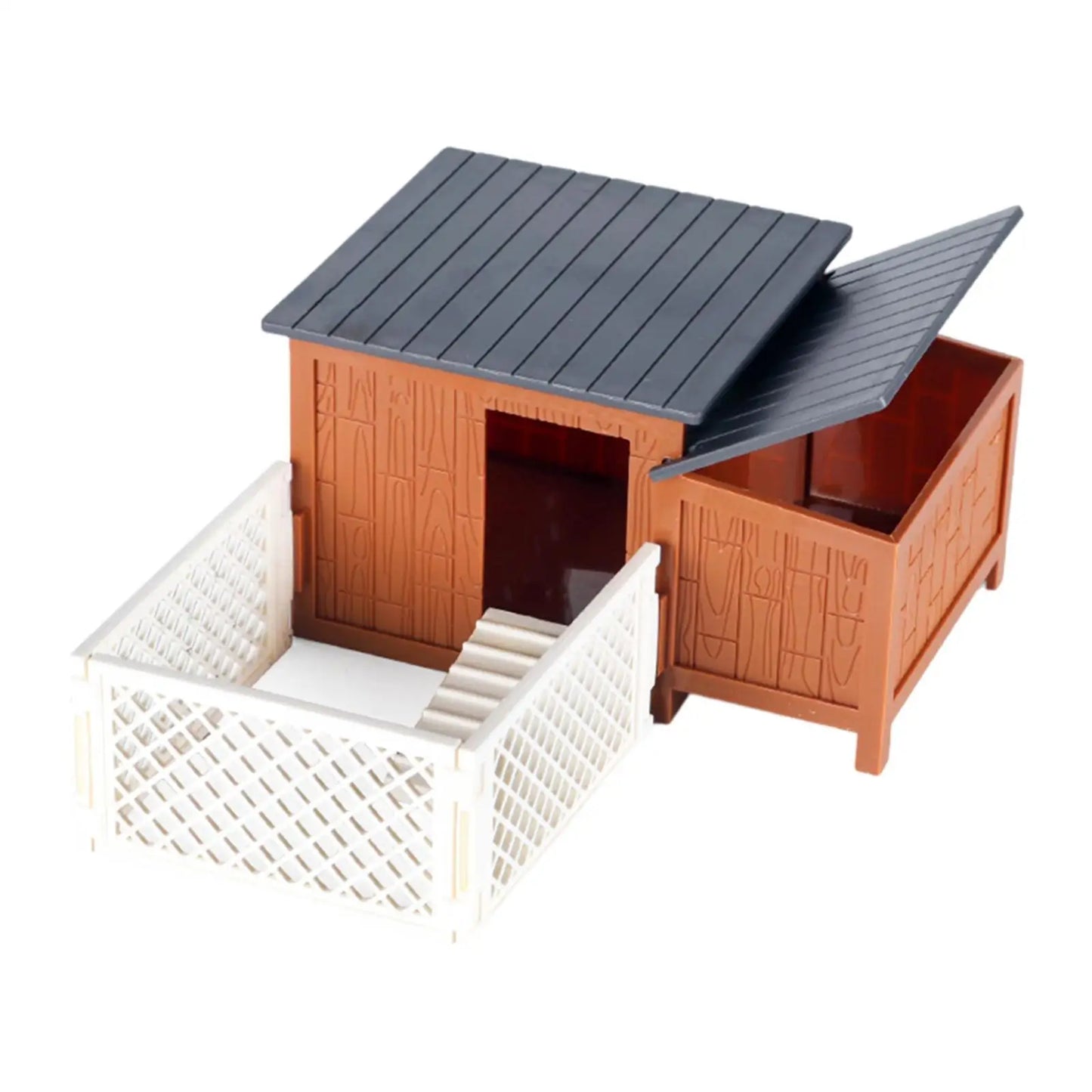 Chicken Cage Toy,Farm Landscape Model Ornaments,Micro Landscape Farmhouse Toy,Miniatures Chicken House for Kids