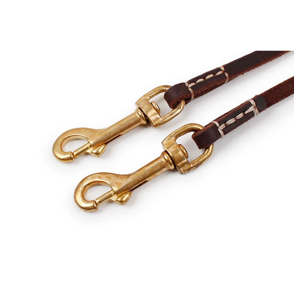 Premium Genuine Leather Dog Leash Dual Length For Versatile Walks And Everyday Comfort