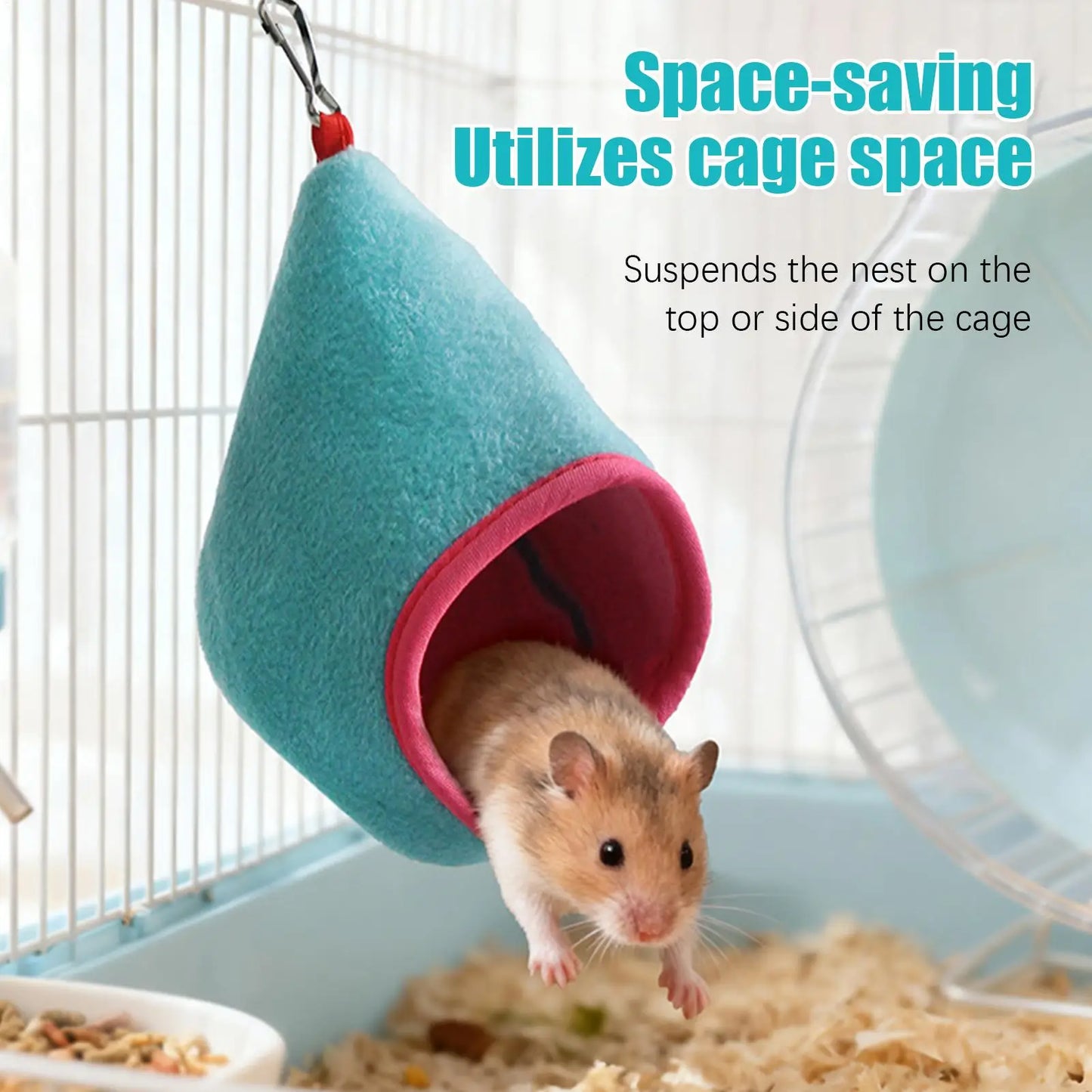Hamster suspension nest for Cage Hangable Hedgehog Shelter Small Pet Hammock for Enrichment Relaxing Sleeping