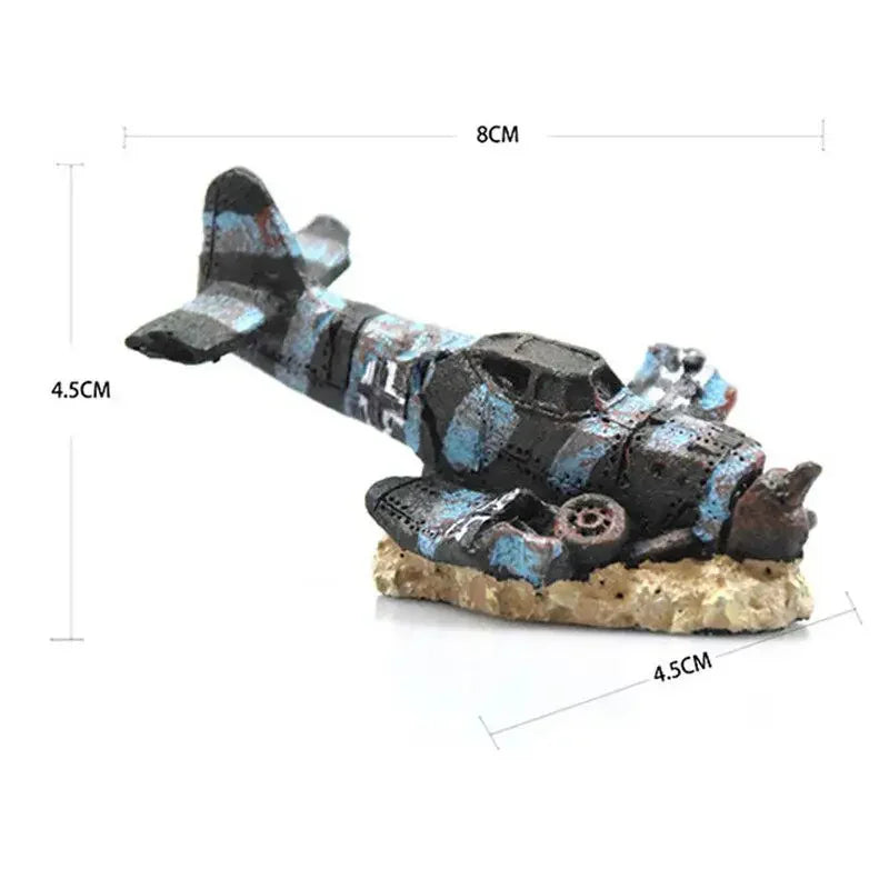 AquaForge Small Aircraft Shipwreck Aquarium Decor