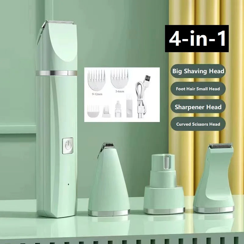 Professional 4 In 1 Electric Pet Grooming Tool Set USB Rechargeable Dog Cat Hair Clippers Trimmer Shaver Waterproof