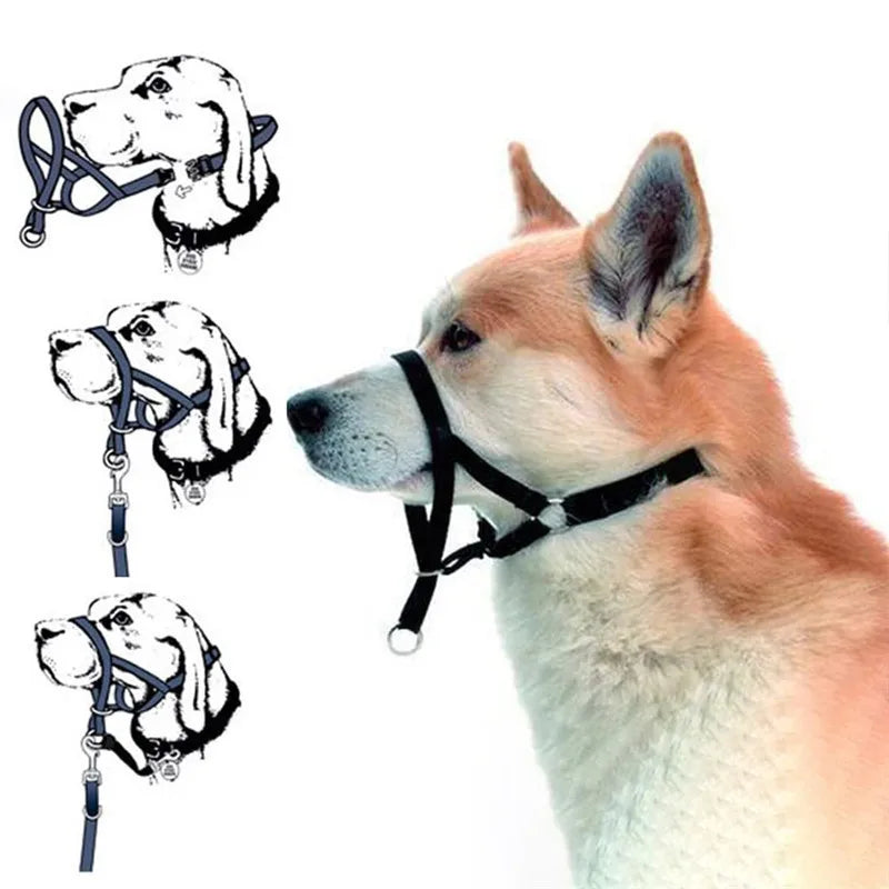 Dog Training Muzzle Muzzle, Dog Mouth and Nose Ring Training, Dog Anti-impact Pull, Dog Leash, Dog Walking Pet Supplies