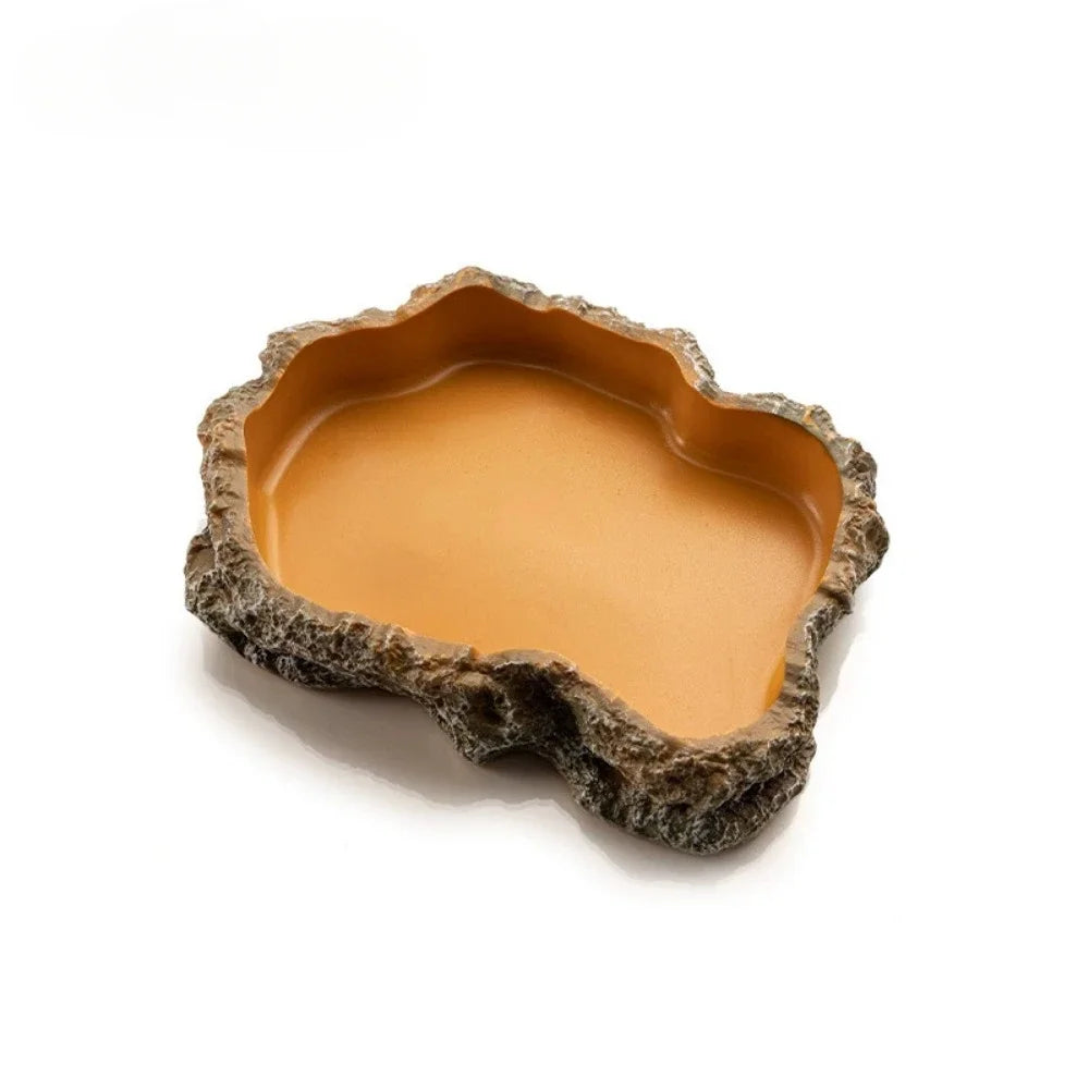 1PC Reptile Water Bowls Terrarium Plate Reptile Feeder Amphibian Feeding Bowl for Frog Chameleon Tortoise Bearded Dragon Turtle