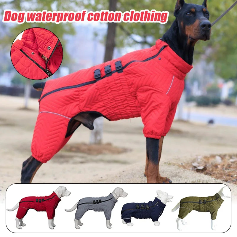 Waterproof Cotton Padded Dog Coat Winter Jacket Windproof For Four Legged Dogs Greyhound Corgi Chihuahua