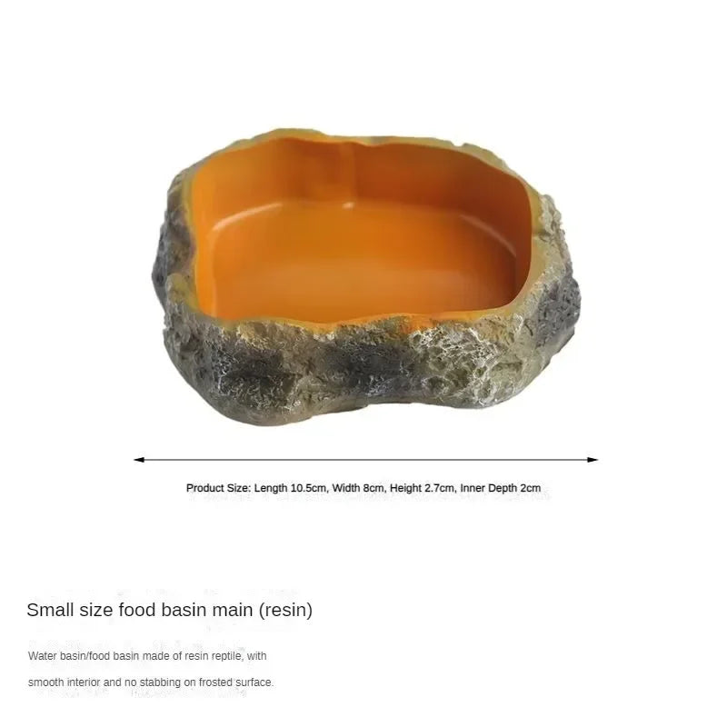 Pet Reptile Water Bowls Terrarium Plate Reptile Feeder Amphibian Feeding Bowl for Frog Chameleon Tortoise Bearded Dragon Turtle