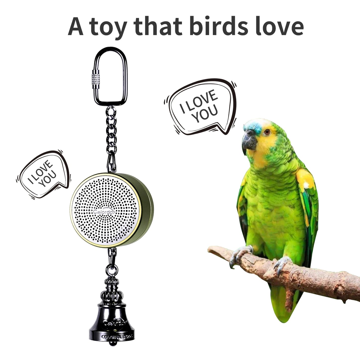 Parrot Toys to Teaching Training Bird Talking Coach Interactive Recording Playback Retell Electronic Voice Chewing Tearing  Bell