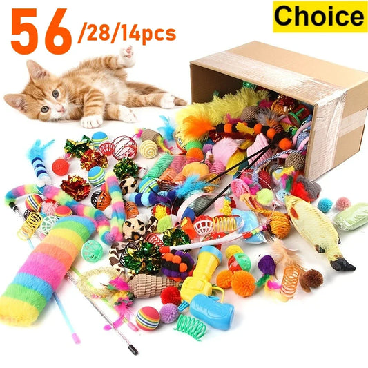 56pcs/28pcs/14pcs Cat Toys Mixed Pack.
