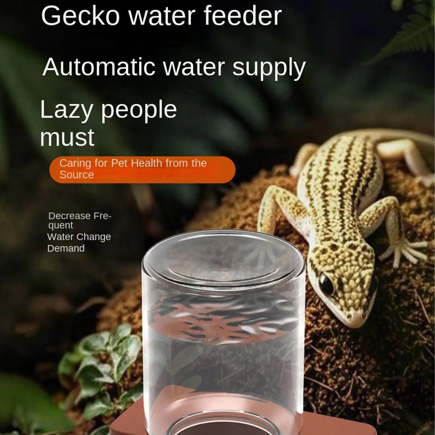 Reptile Water Fountain Automatic Detachable Reptile Bowl Chameleon Water Dripper Tortoise Feeder for Lizard Chameleon Snake Frog