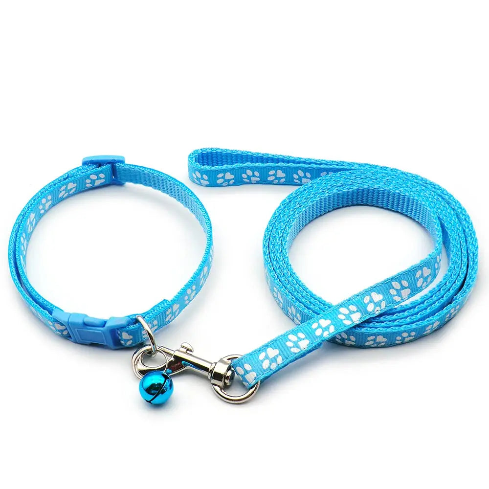 1pc Cute Dog Leash and Collar Set 1.2M for Puppy Cat Traction Rope Dog Collar Harness Durable Walking Pet Supplies Anti-lost