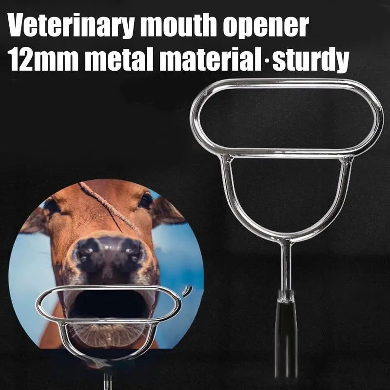 Cattle Mouth Opener Metal Mouth Gag Opener Anti-Slip Ergonomic Handle Lightweight Stable Tool for Sheep Cow Outdoor Livestock