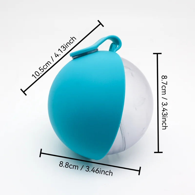 Pet Supplies Silicone Water Kettle Food Box Round Outdoor Water Cup Folding Portable Water Dispenser For Cats And Dogs Feeder