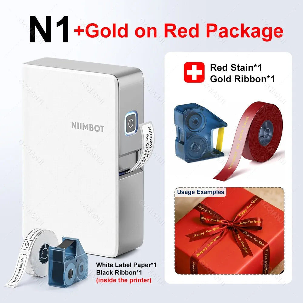 Niimbot N1 Mini Thermal Transfer Label Sticker Printer B18 Label Maker With Ribbon PET Papers For Jewelry Store Cable Cosmetics