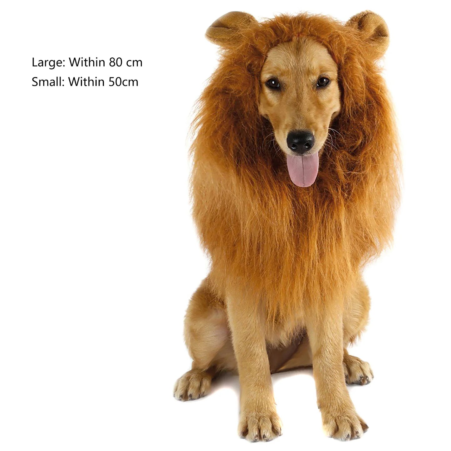 Cute Pet Dog Cosplay Clothes Lion Mane For Dog Costumes Realistic Lion Wig For Medium to Large Dogs With Ear Pet Accessories