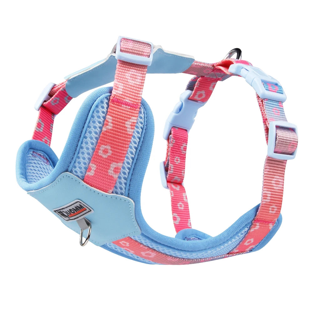 OODUDUOO Dog Harness and Leash Set Adjustable Pet Harness Vest For Small Medium Dogs Pet Collar Dog Chest Strap Outdoor Supplies