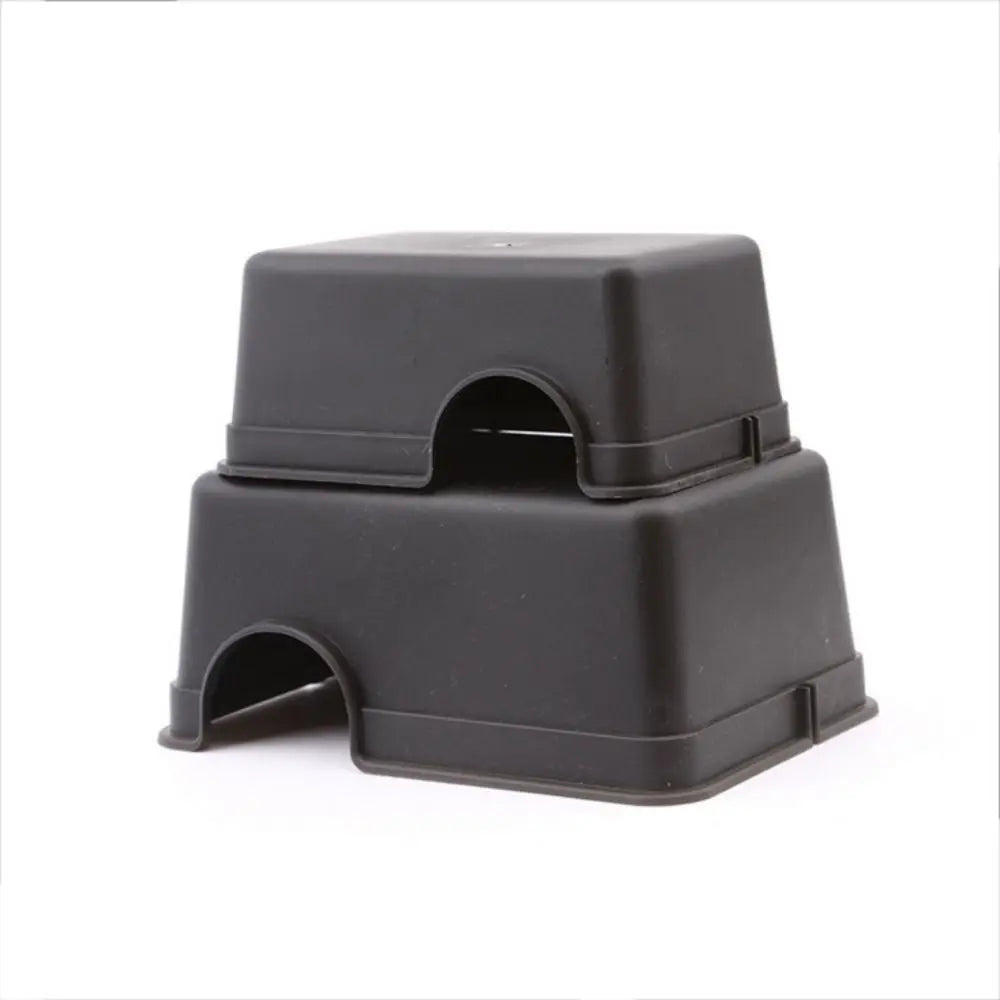 Reptile Climbing Box Black Reptile Hide Box Plastic Rectangle Snake Shelter House S/M/L Reptile Caves Spiders