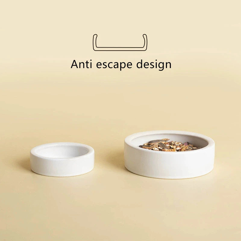 Reptile Food Bowl Anti-Escape Ceramic Feeder Dish Black White Reptile Water Bowl For Hermit Crab Gecko Chameleon Corn Snake