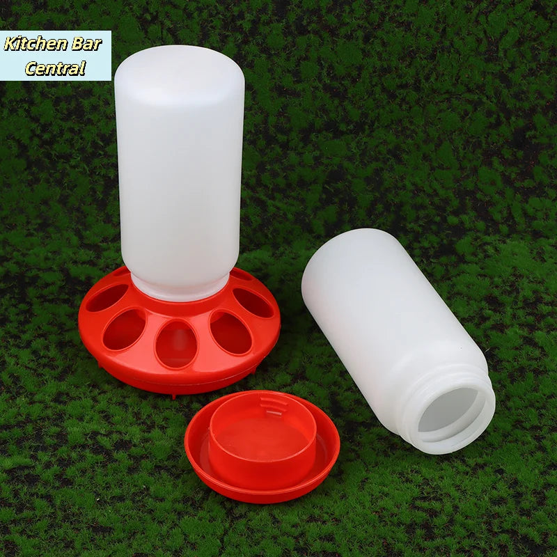 【Poultry Thickened Feeder & Drinker Water Food Dispenser Automatic Chicken Birds Chick Waterer Feeding Bucket Container】