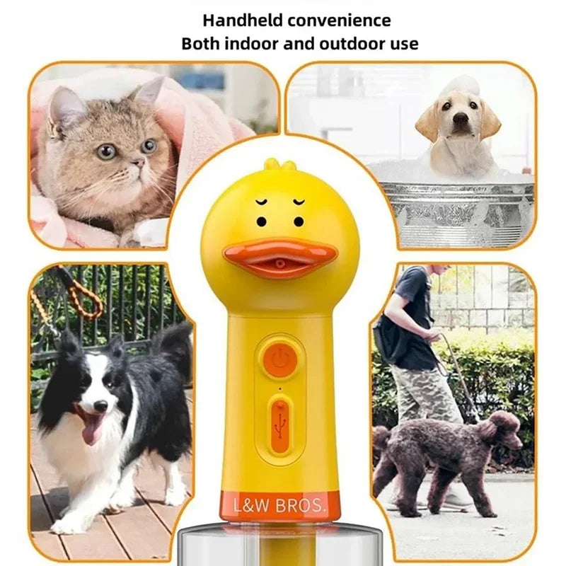 Electric Dog Shampoo Dispenser Shampoo Sprayer Little Yellow Duck Shampoo Foamer Pet Foaming Soap Dispenser Pets Bathing Bubbler