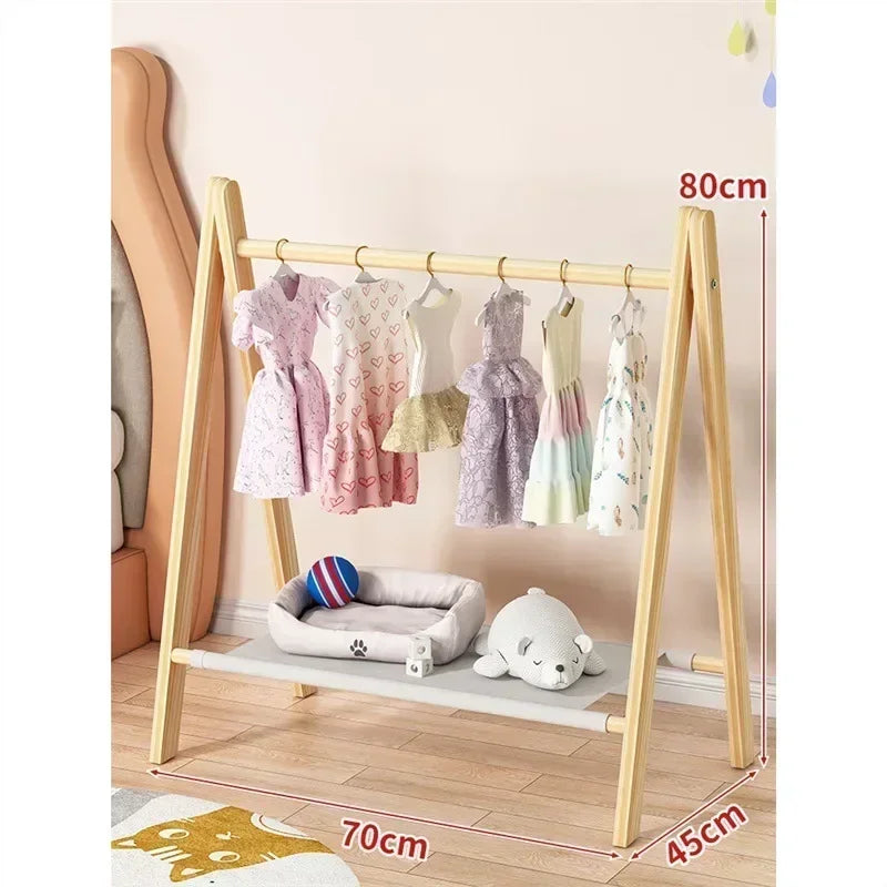 Solid Wood Pet Floor Coat Rack Wardrobe With Nine Hooks For Dogs And Cats Modern Living Room Storage Organizer