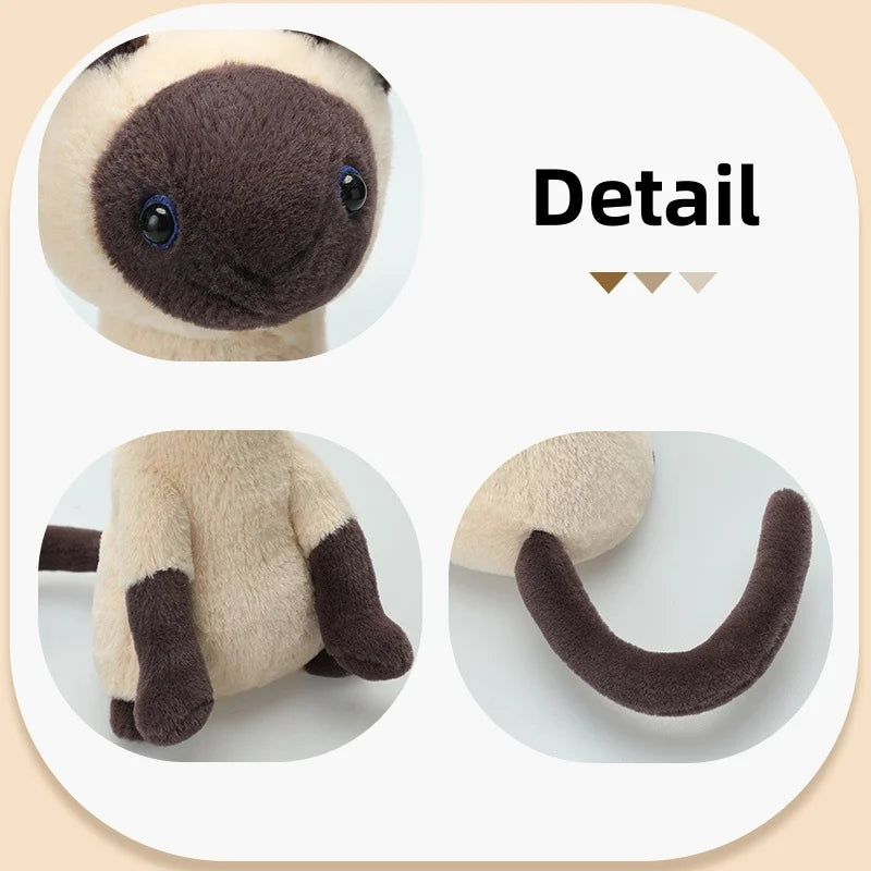 20cm/30cm/40cm Kawaii Cat Doll Siamese Cat Cute Plush Toy Atuffed Animal Pet Cat lover Birthday Gifts Toys for Kids Home Decor
