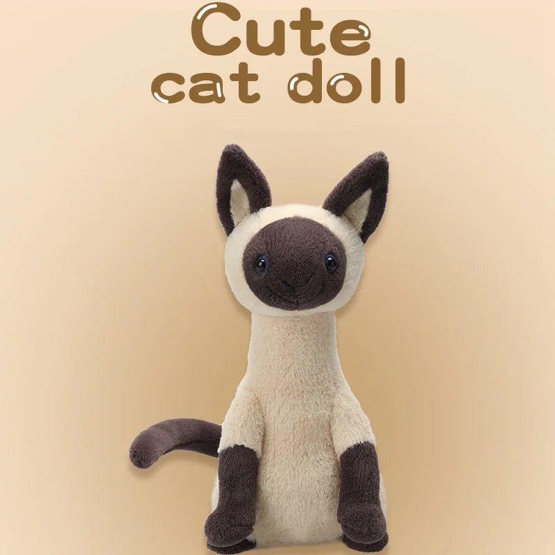 20cm/30cm/40cm Kawaii Cat Doll Siamese Cat Cute Plush Toy Atuffed Animal Pet Cat lover Birthday Gifts Toys for Kids Home Decor