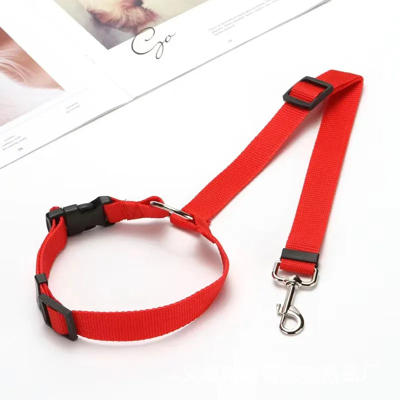 Solid Color 2 in 1 Pet Car Seat Belt Lead Leash BackSeat Safety Belt Adjustable Harness for Kitten Dogs Collar Pet Accessories