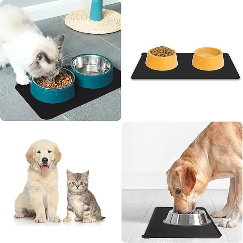 1/Pcs Silicone Pet Meal Mat Waterproof, Anti Slip Leak Proof Food Mat Cat and Dog Mat Dog Mat Cat Mat Pet Supplies