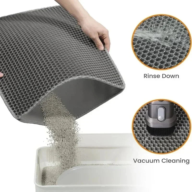 Waterproof Double Layer Cat Litter Mat Nonslip Washable Pet Box Mat For Cat Toilet And Sand Cleanup