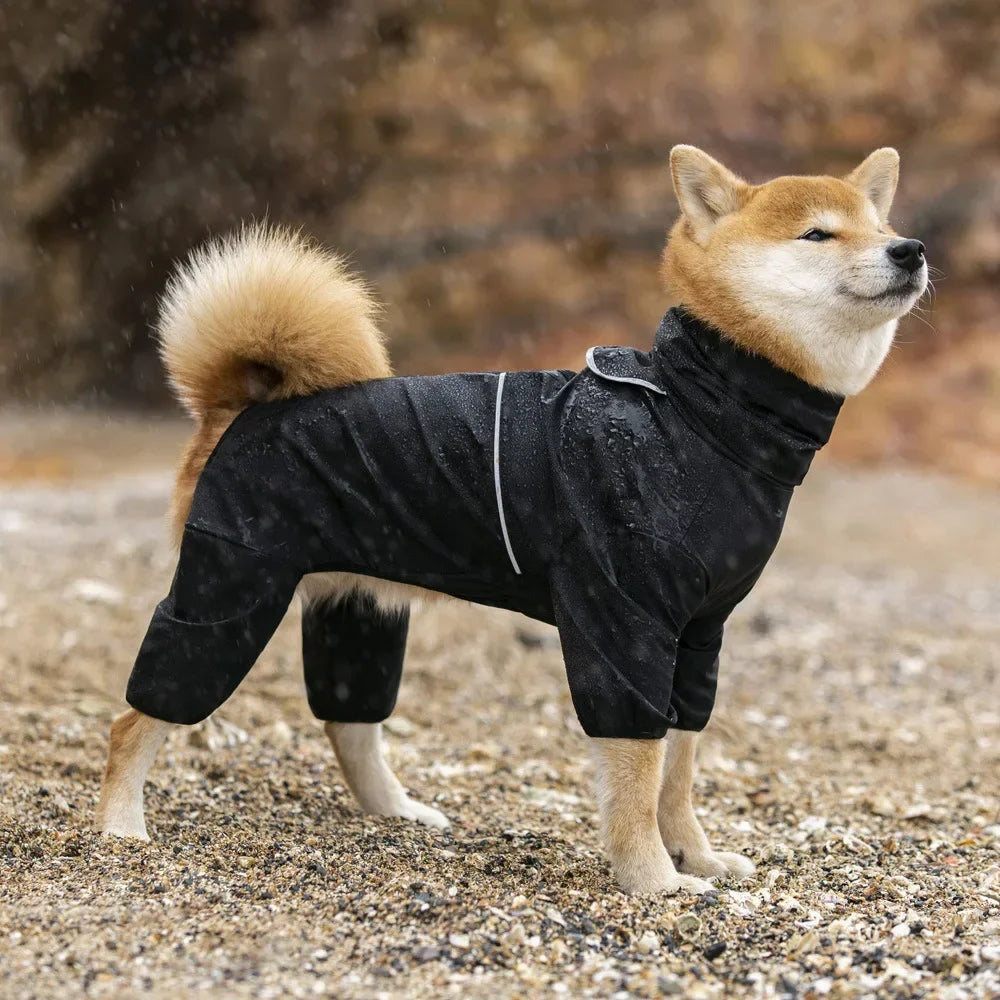 Medium And Large Dog Raincoat Labrador Golden Retriever Shiba Lnu Four Feet Waterproof Dog Clothes Anti Storm Coat Pet Raincoat