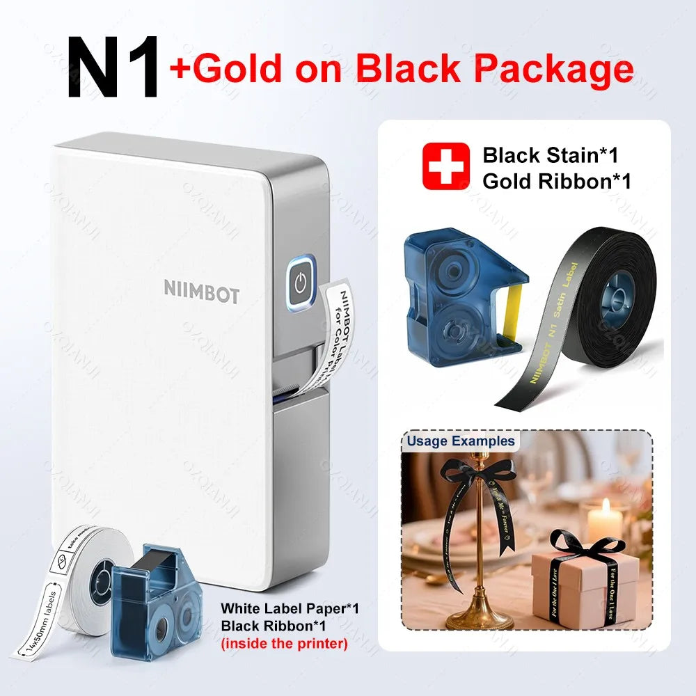 Niimbot N1 Mini Thermal Transfer Label Sticker Printer B18 Label Maker With Ribbon PET Papers For Jewelry Store Cable Cosmetics