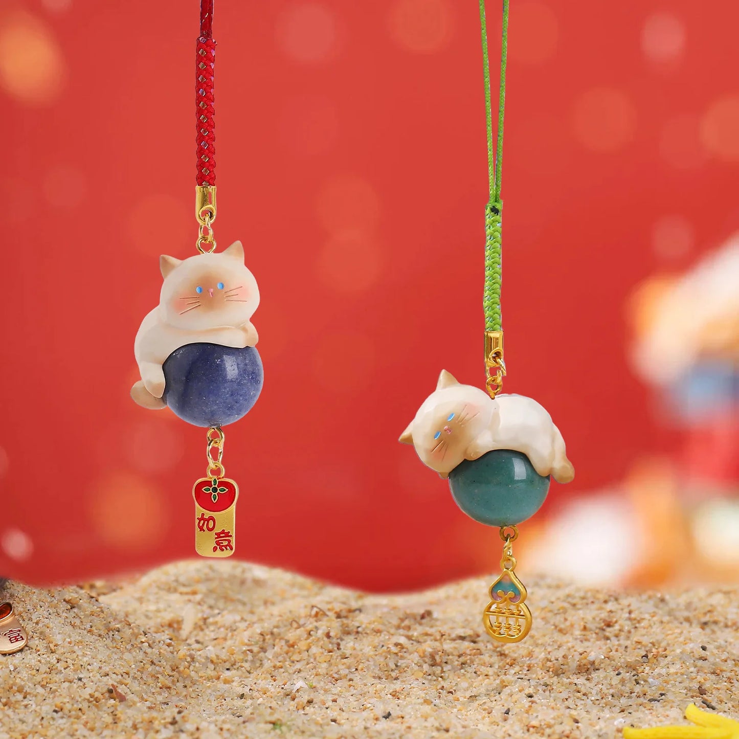 Cute Cat Lucky Crystal Blind Box Girl'S Heart Gift Attracting Wealth Pet Car Hanging Decoration Trendy Toy Collectible