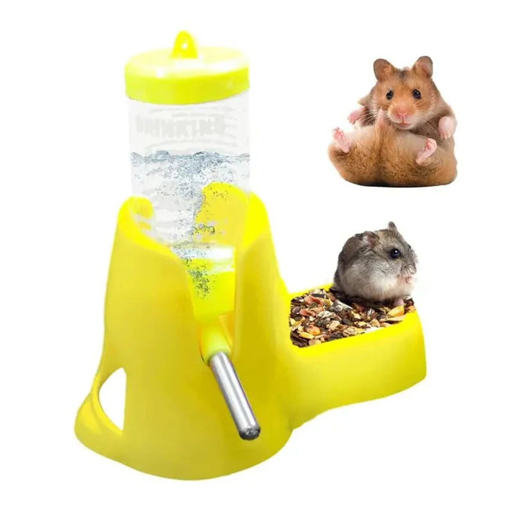 PetHaven Automatic Hamster Water Feeder 80ml Bottle And Food Dish Combo - Dual Hydration Solution For Small Pets